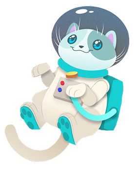 Imagen de un gato en traje espacial que forma parte de la nueva interfaz para los estudiantes de Istation.