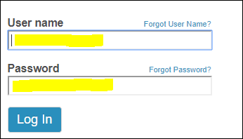 Image of login screen